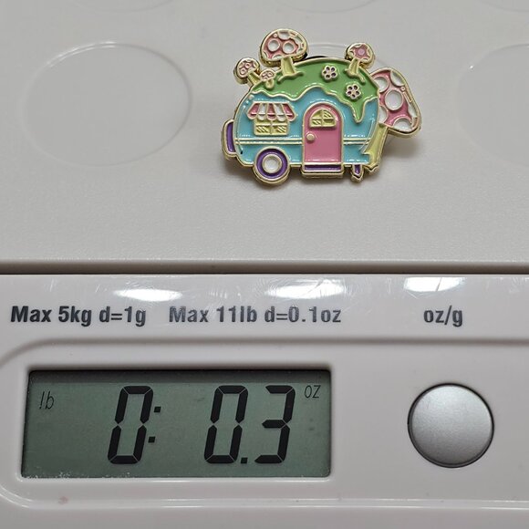 Bright Bat 2022 Pastel Mushroom Camper Enamel Pin – Cottagecore Kawaii - Picture 7 of 7